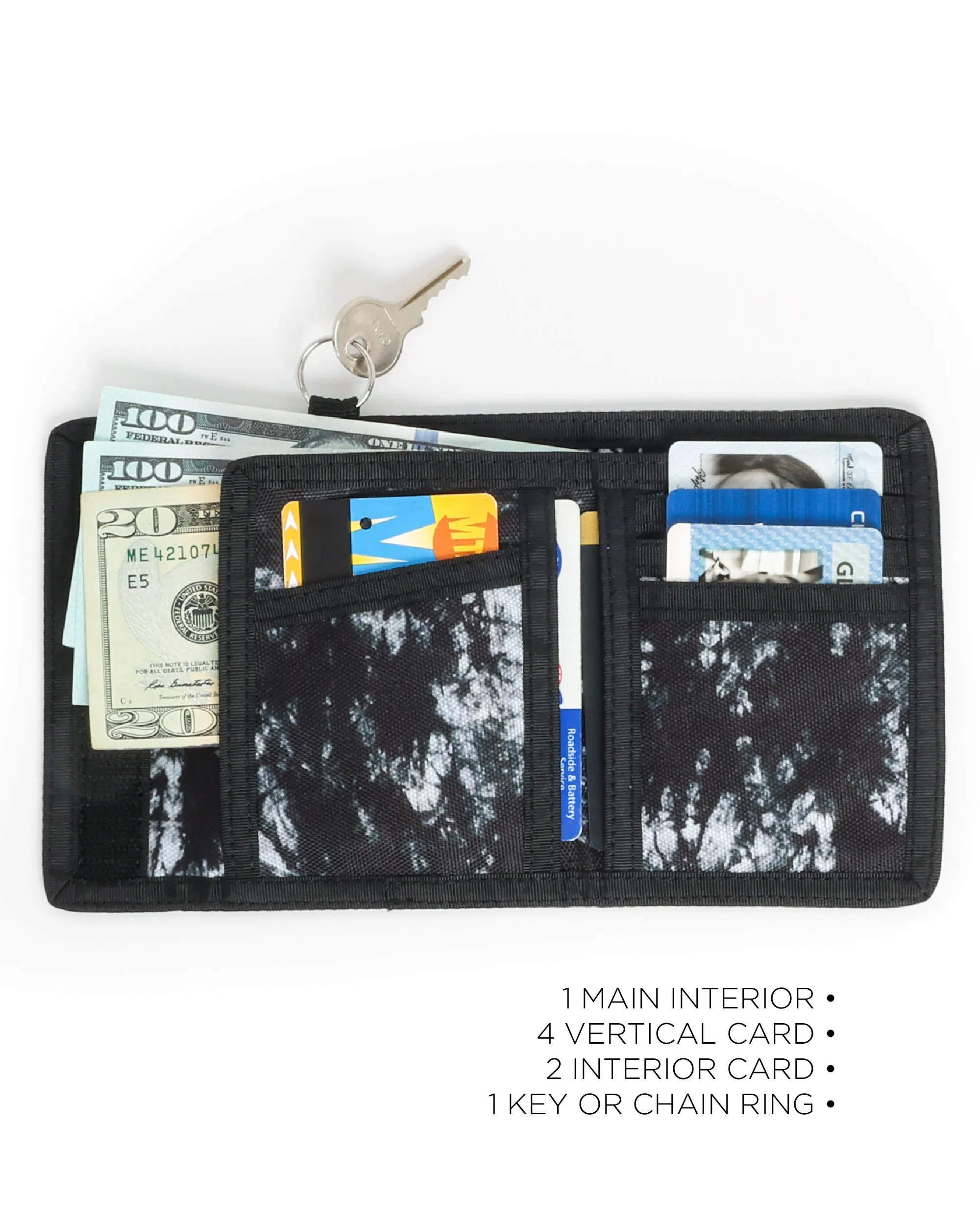 80's Wallet | Bi-Fold RFID |BLACK TYEDYE