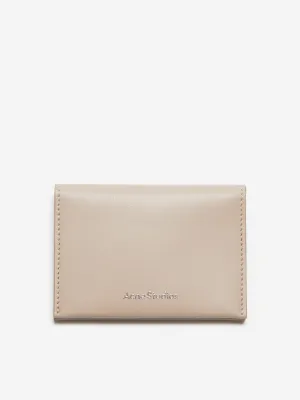 Acne Studios Kids Folded Leather Wallet in Beige (13.5cm)