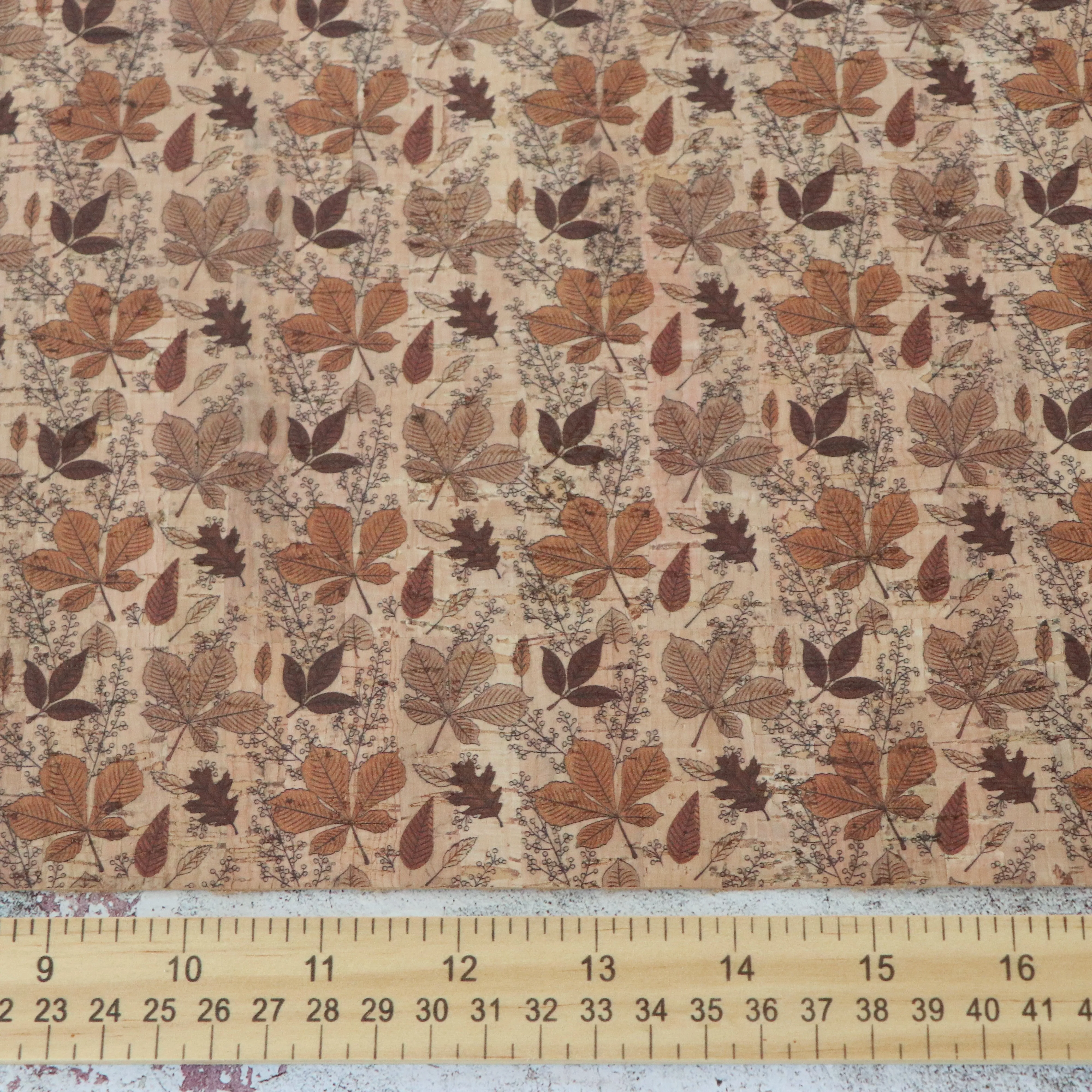 Autumn Leaves Cork Fabric 12in Cuts