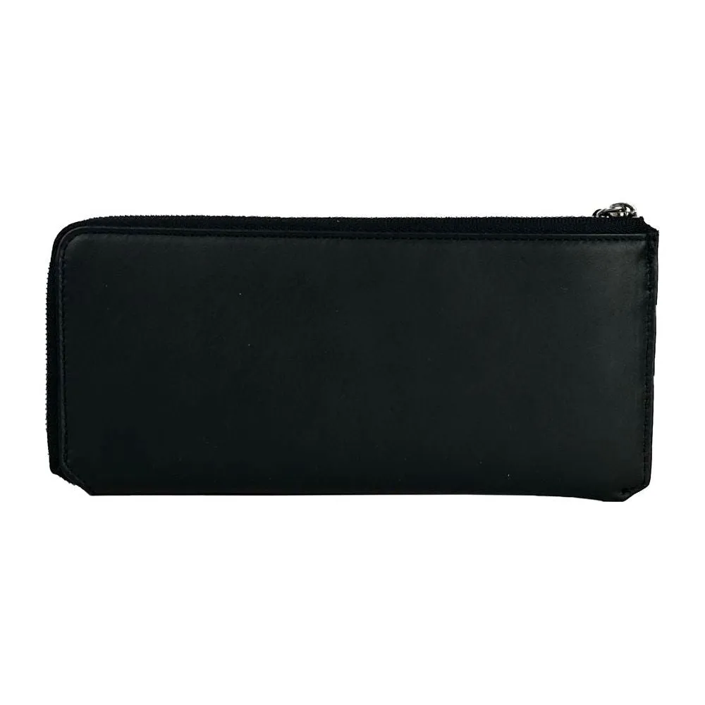 Baldinini Trend Elegant Black Leather Travel Organizer