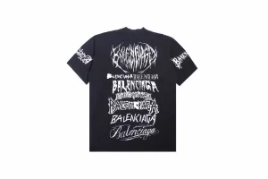 Balenciaga Multi-Logo T-Shirt (Black)