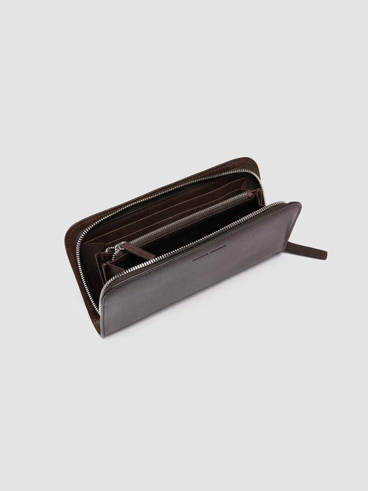 BERGE’ 01 - Grey Zip Around Leather Wallet