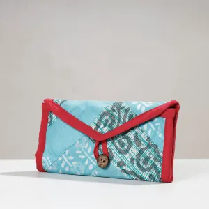 Blue - Jugaad Handmade Patchwork Cotton Two Fold Clutch Wallet