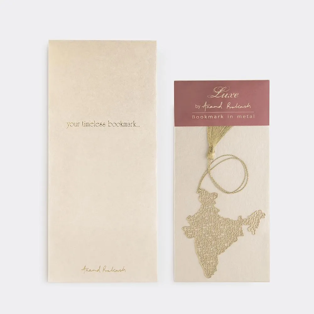 Brass Bookmark India Map