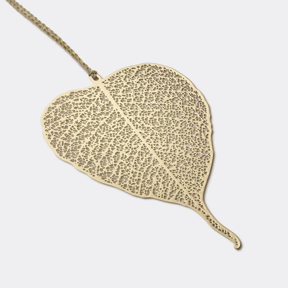 Brass Bookmark Pipal Leaf