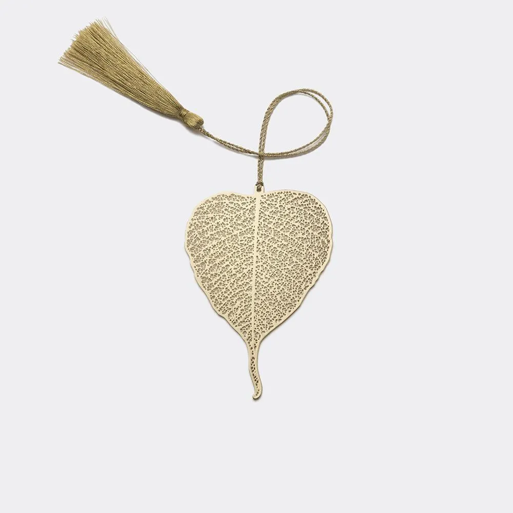 Brass Bookmark Pipal Leaf