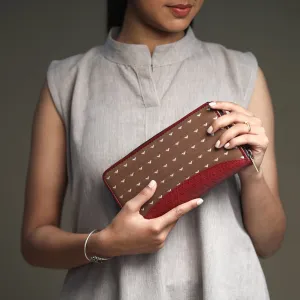 Brown - Handcrafted Jacquard Weave Leather Wallet