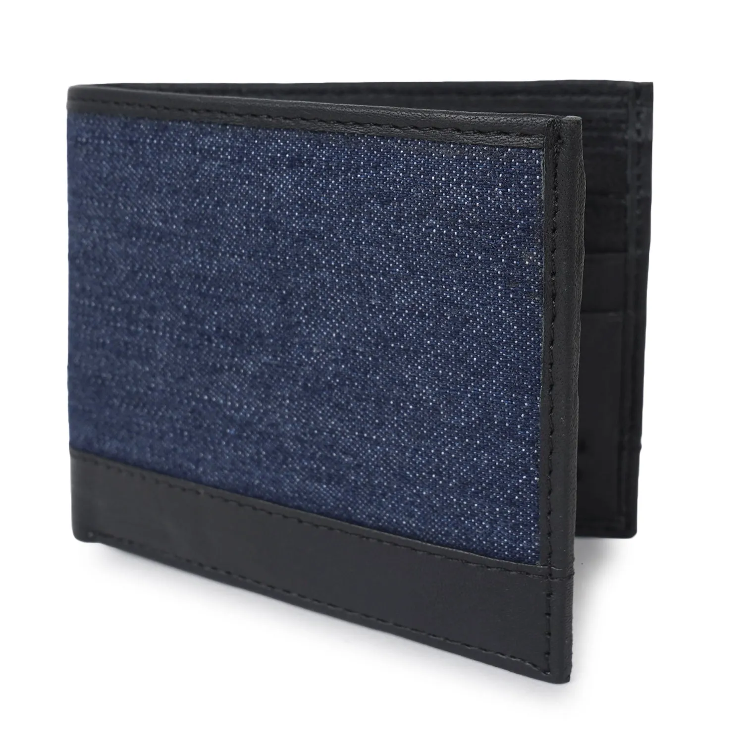 CIMONI Denim with Leather Casual Multiple Cards Wallet for Men