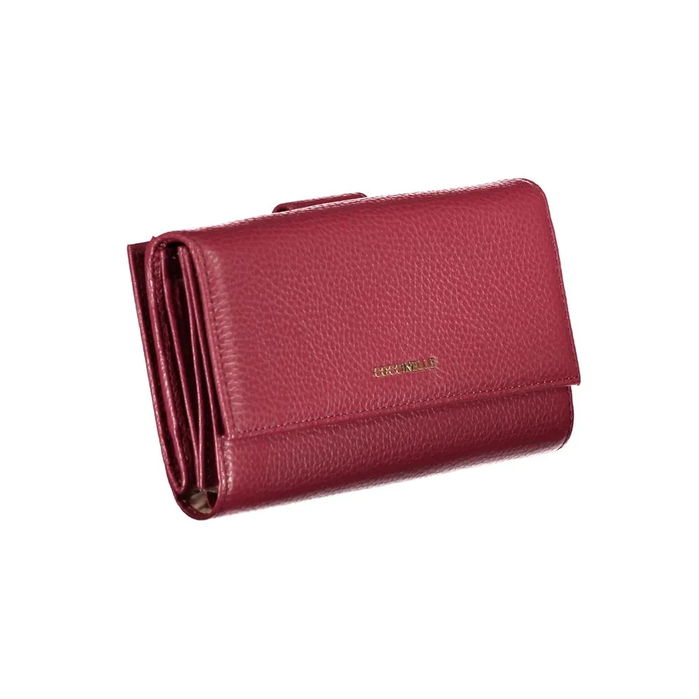 Coccinelle Elegant Dual-Compartment Pink Leather Wallet