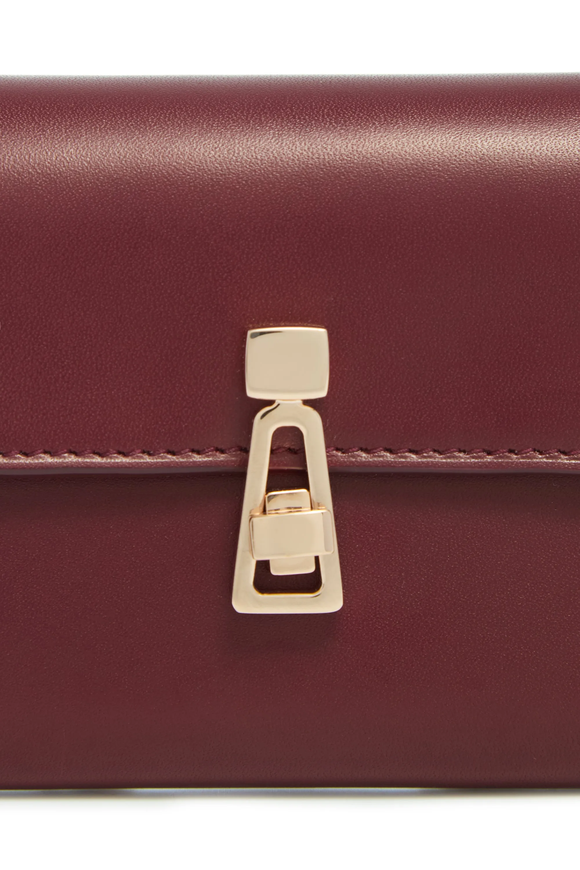 Compact Flat Wallet in Bordeaux & Pink Leather