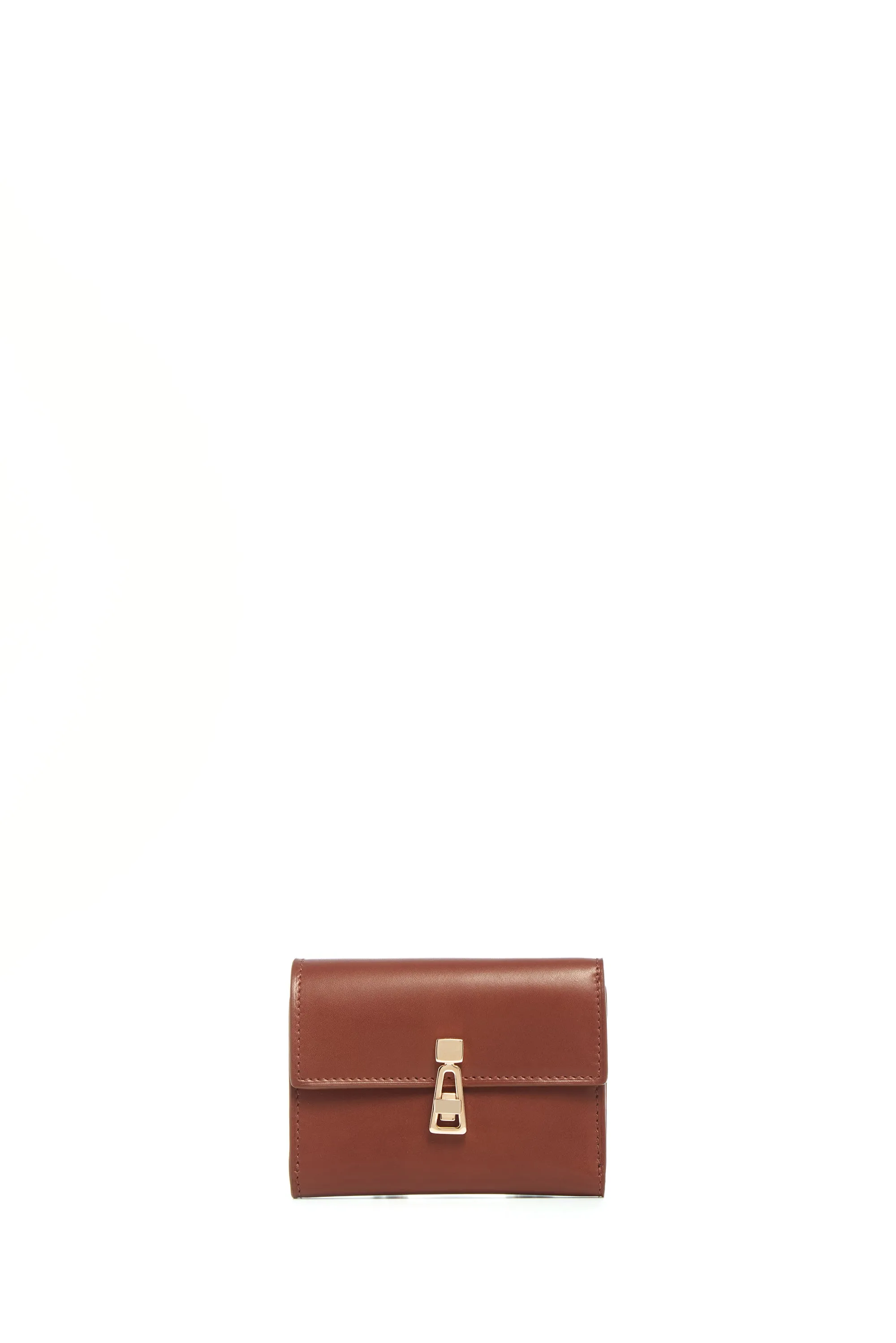 Compact Flat Wallet in Cognac Leather