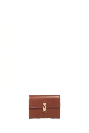 Compact Flat Wallet in Cognac Leather