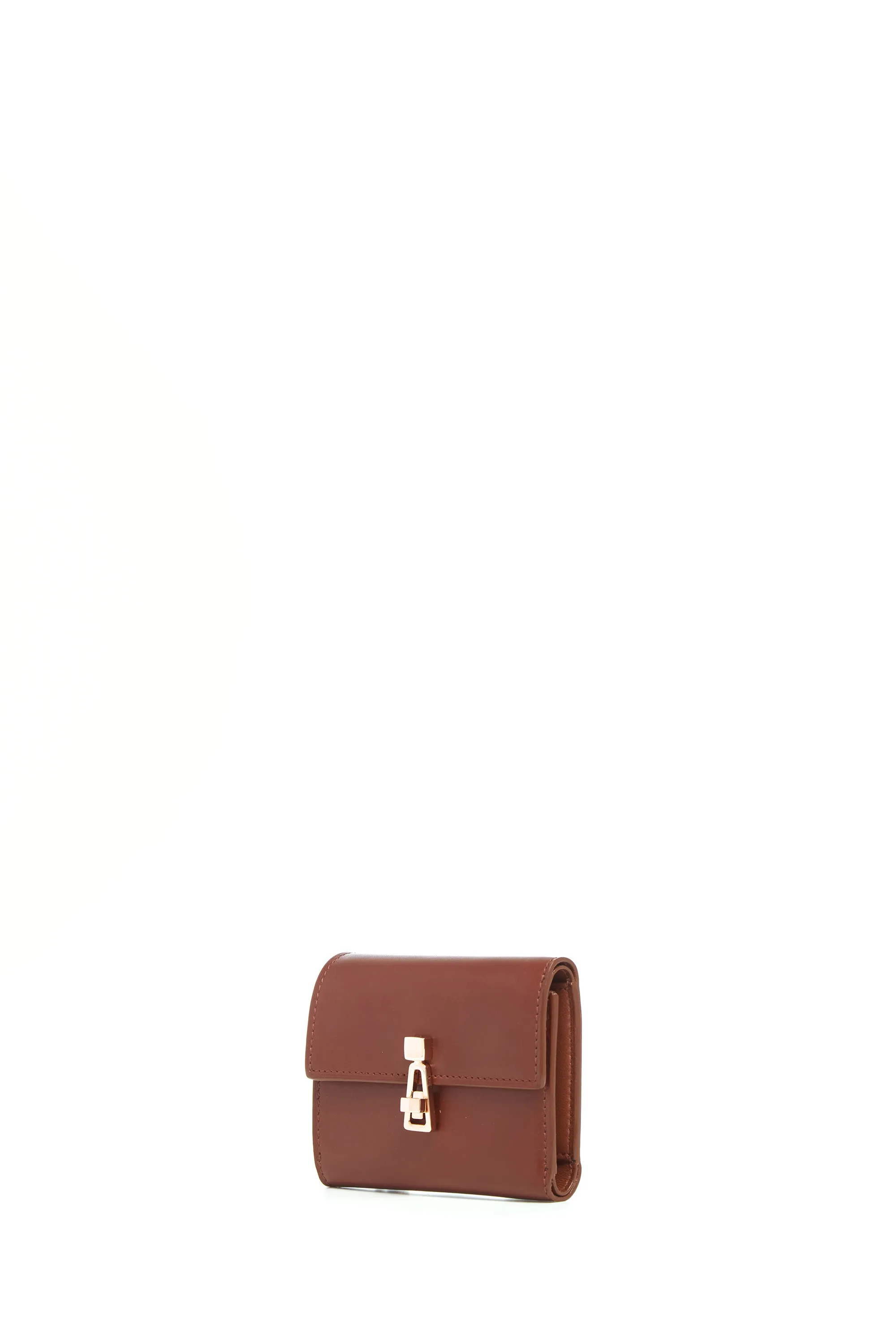 Compact Flat Wallet in Cognac Leather