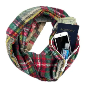 Convertible Infinity Scarf with Pocket™ | Plaid Aspen Gold