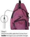 Daypack Nupouch Antitheft Usb Charging Connector Large Plum 2885