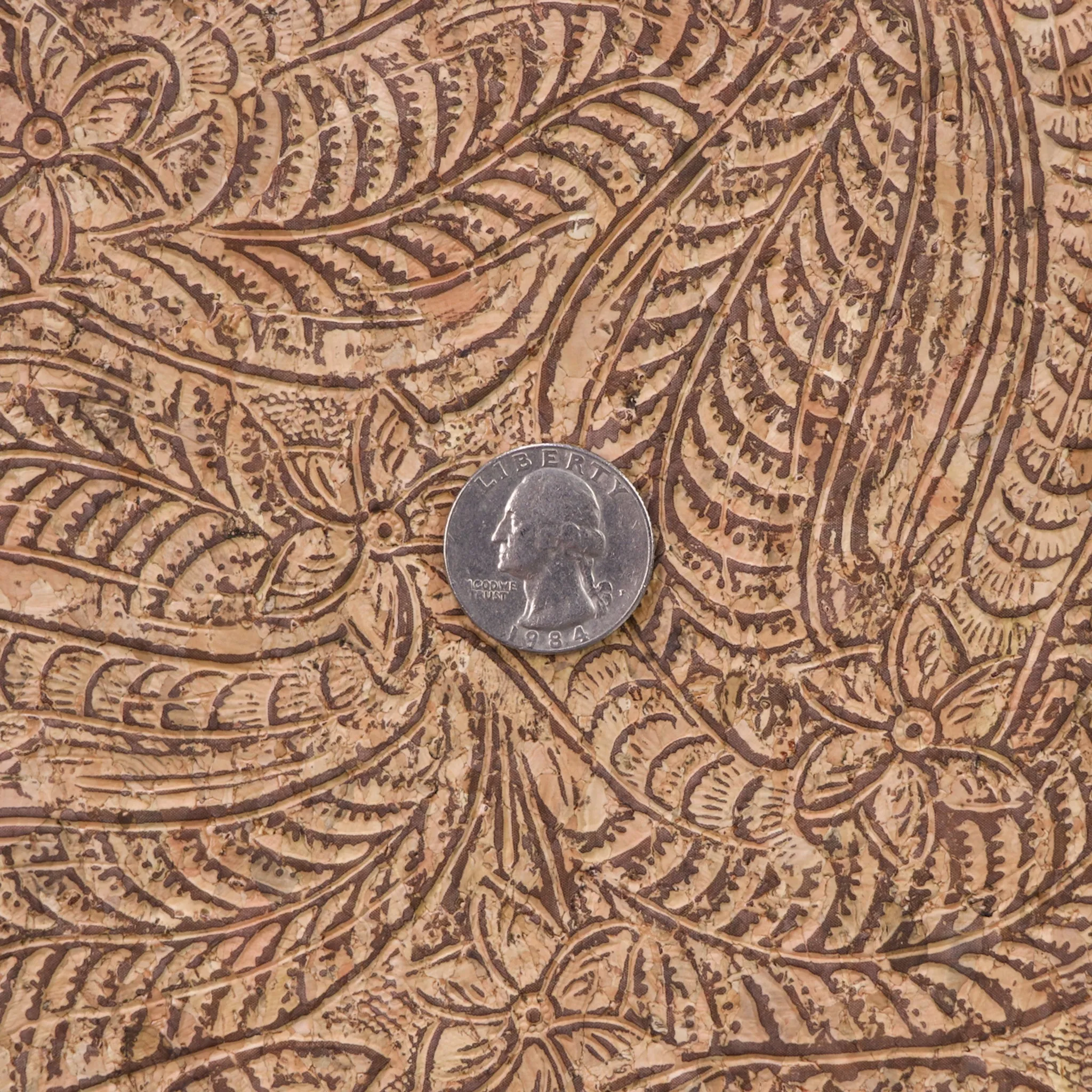 Embossed Paisley Cork Fabric 1/2 Yard