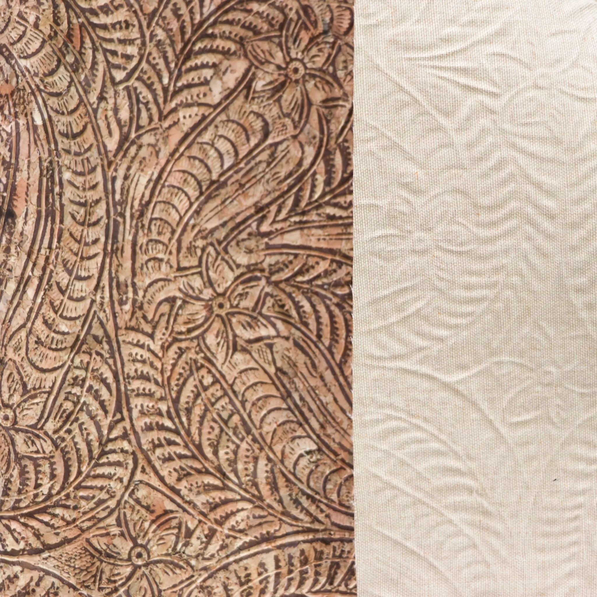 Embossed Paisley Cork Fabric 1/2 Yard