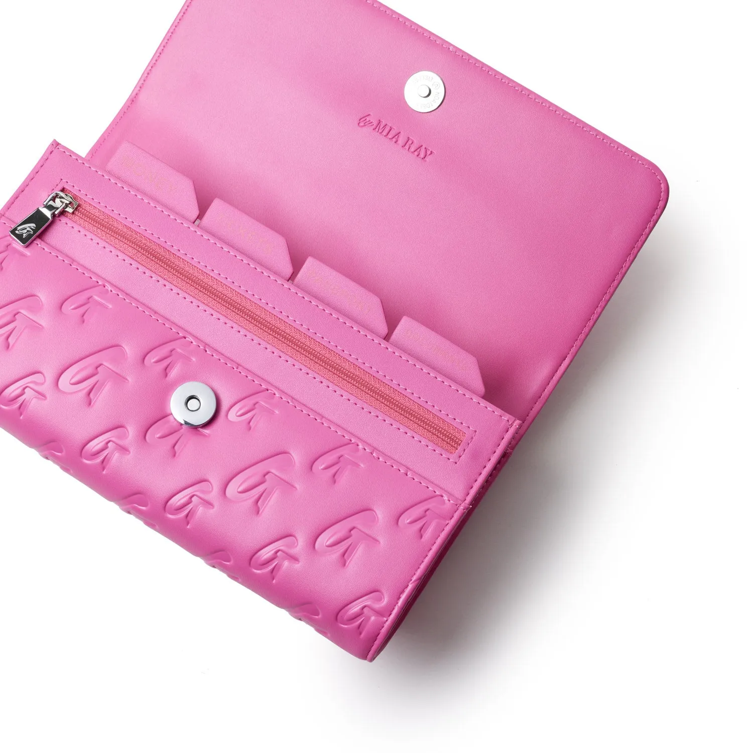 GLAM-AHOLIC MONOGRAM TRAVEL WALLET HOT PINK