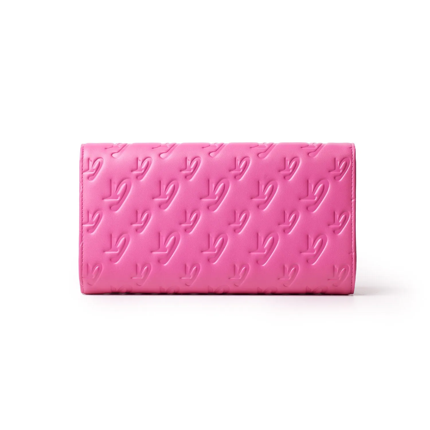 GLAM-AHOLIC MONOGRAM TRAVEL WALLET HOT PINK