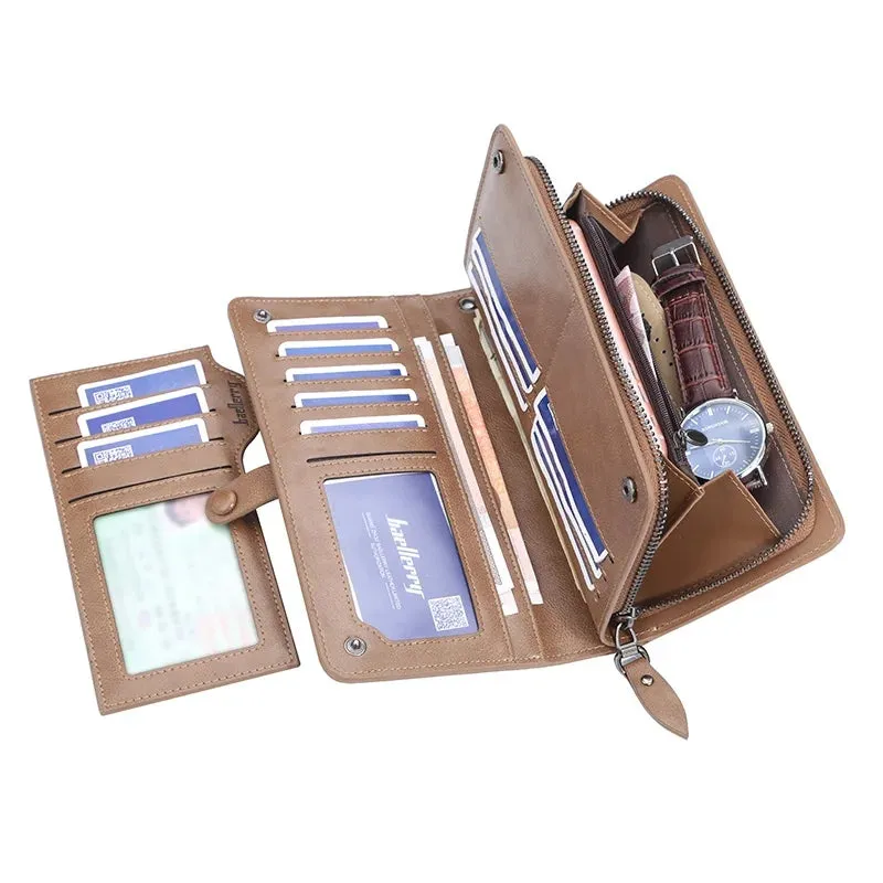 HENGSHENG Double Cardholder Long Wallet for Mobile