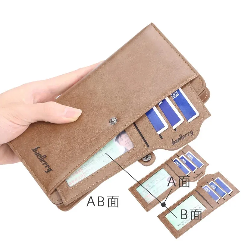 HENGSHENG Double Cardholder Long Wallet for Mobile