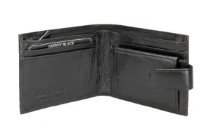 Johnny Black Chicago 6CC Bi-fold Leather Wallet - RFID | Black