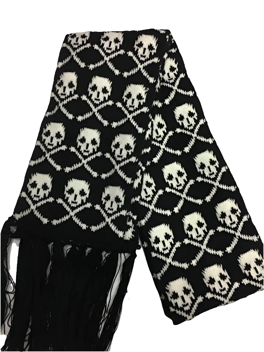 Knitted Jacquard Thickened Warm Casual Skull Scarf *8 Styles