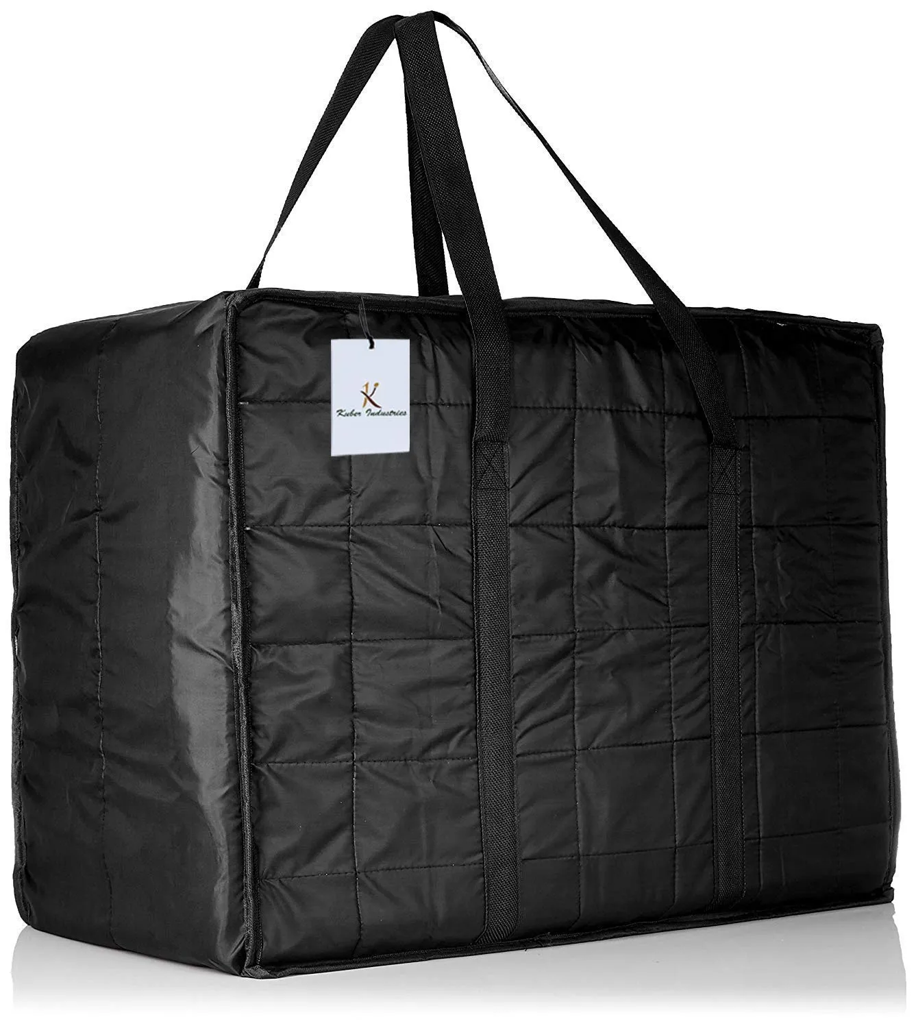 Kuber Industries Small Size Foldable Travel Duffle Bag, Underbed Storage Bag, Wardrobe organizer, Weekender Bag, Overnight Bag, Carry On Bag, Luggage And Sports Duffle Bag (Black)-Pack of 2