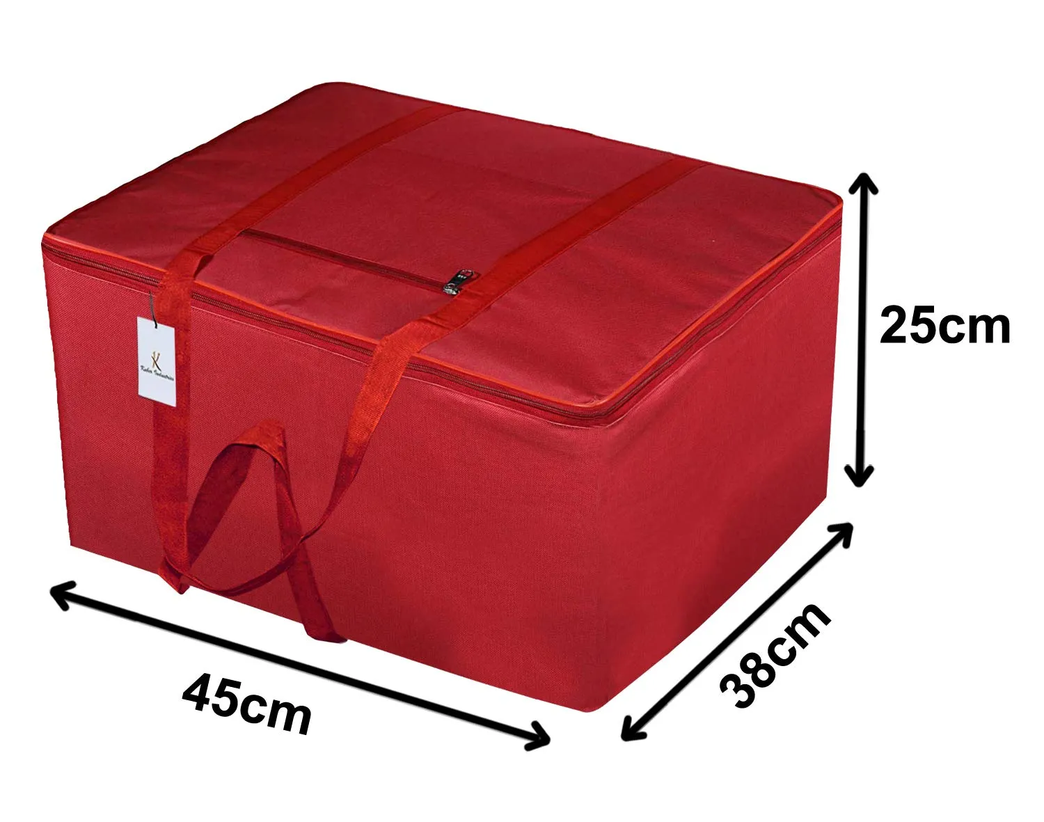 Kuber Industries Small Size Foldable Travel Duffle Bag, Underbed Storage Bag(Red)-Pack of 2 (F_26_KUBMART016803)