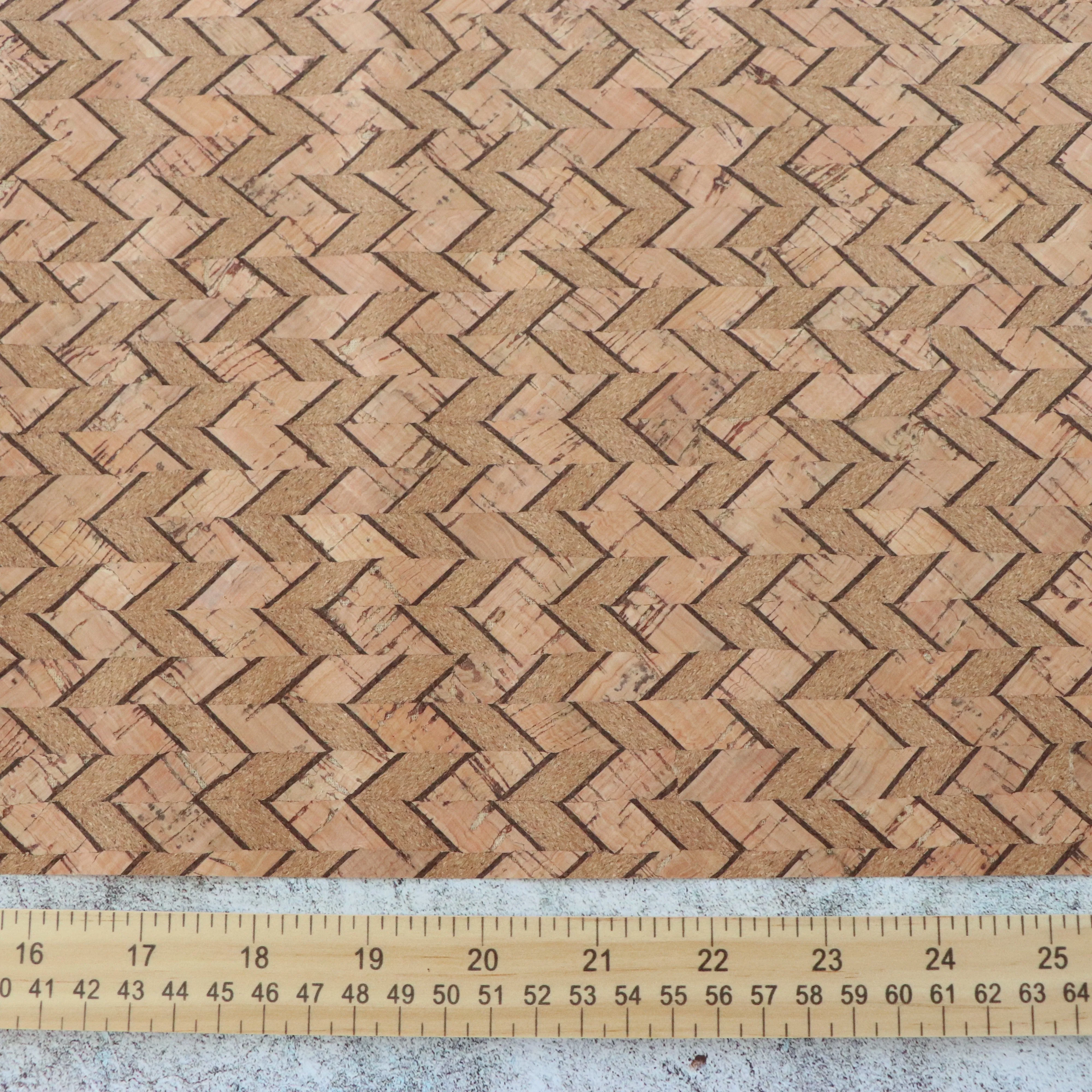 Lite Natural Chevron Cork Fabric