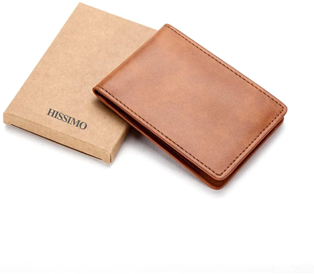 Mens Slim Front Pocket Wallet ID Window Card Case with RFID Blocking