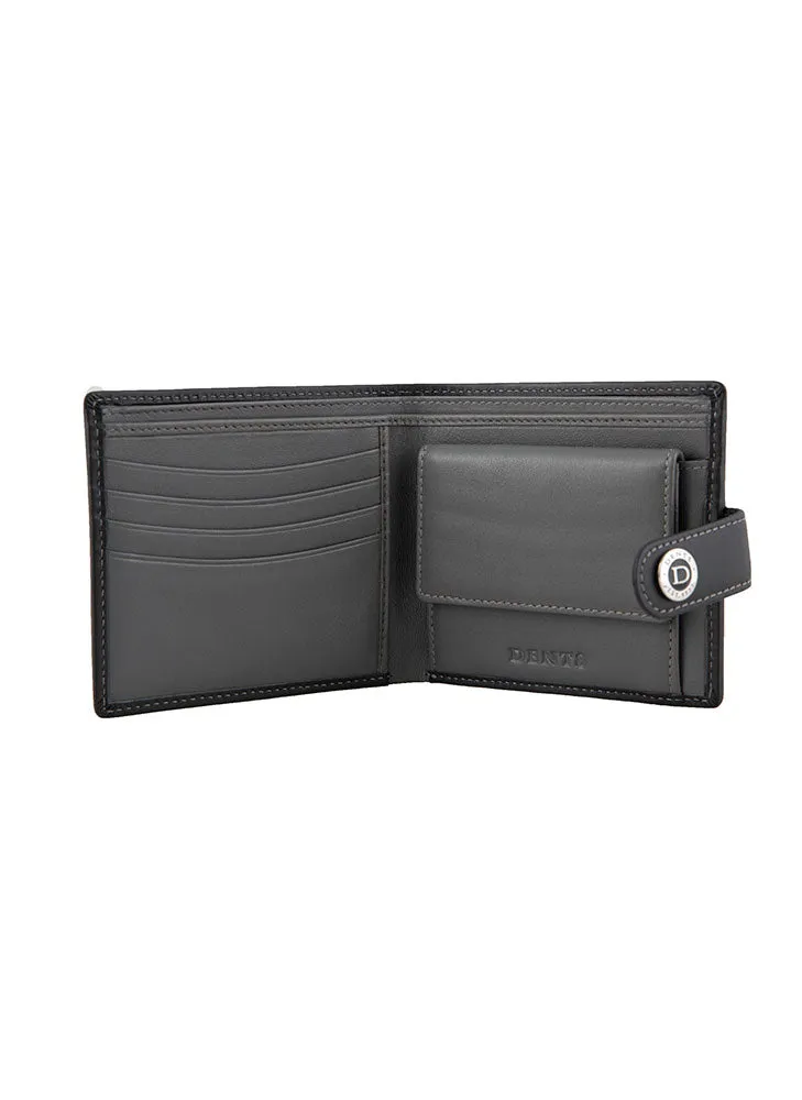 Men's Smooth Nappa Leather Bifold Wallet with RFID Blocking and Coin Purse