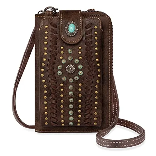 Montana West Crossbody Cell Phone Purse For Women Western Style Cellphone Wallet Bag Travel Size With Strap MBB-PHD-103CF-A