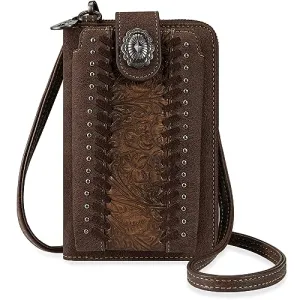 Montana West Crossbody Cell Phone Purse For Women Western Style Cellphone Wallet Bag Travel Size With Strap MBB-PHD-107BR