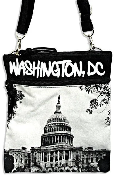 NWDC21 Robin Ruth Neck Wallet - LARGE - Washington DC Photo Black/White