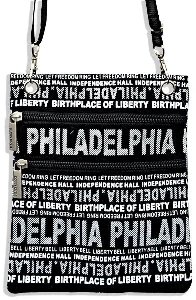 NWPH04 Robin Ruth Neck Wallet - Big City Philadelphia BLACK/WHITE