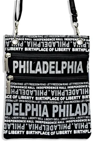 NWPH04 Robin Ruth Neck Wallet - Big City Philadelphia BLACK/WHITE