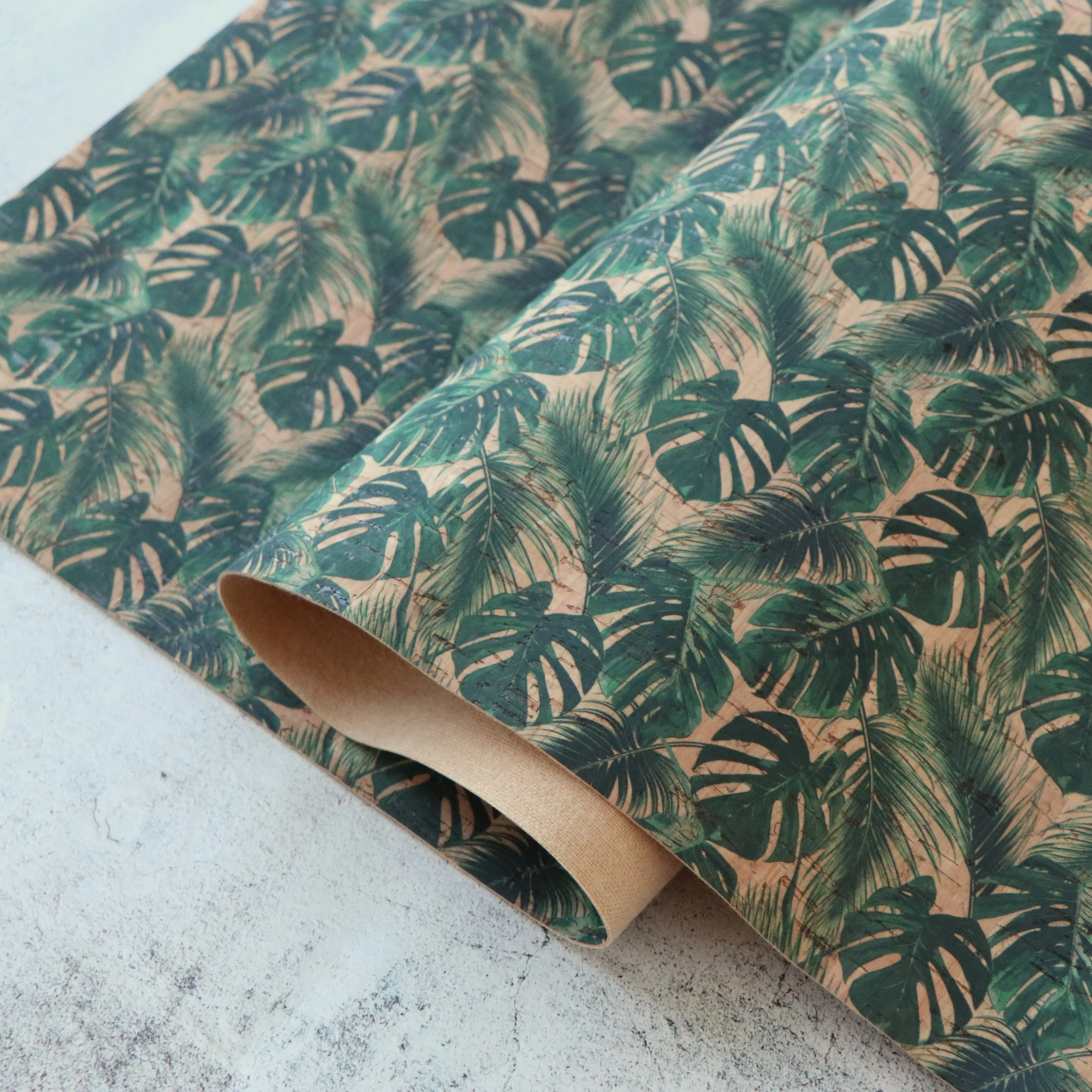 Palm Leaves Cork Fabric