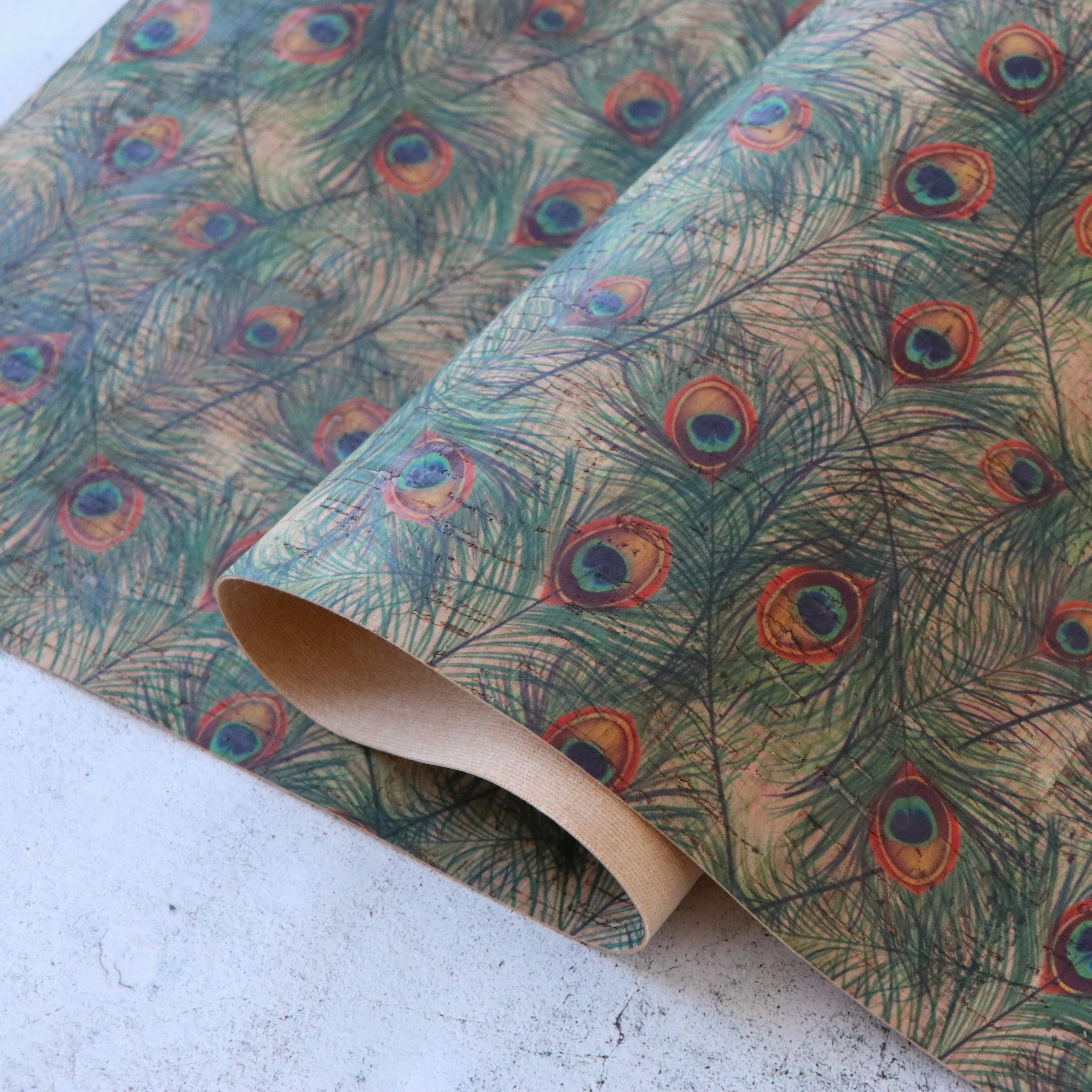 Peacock Cork Fabric