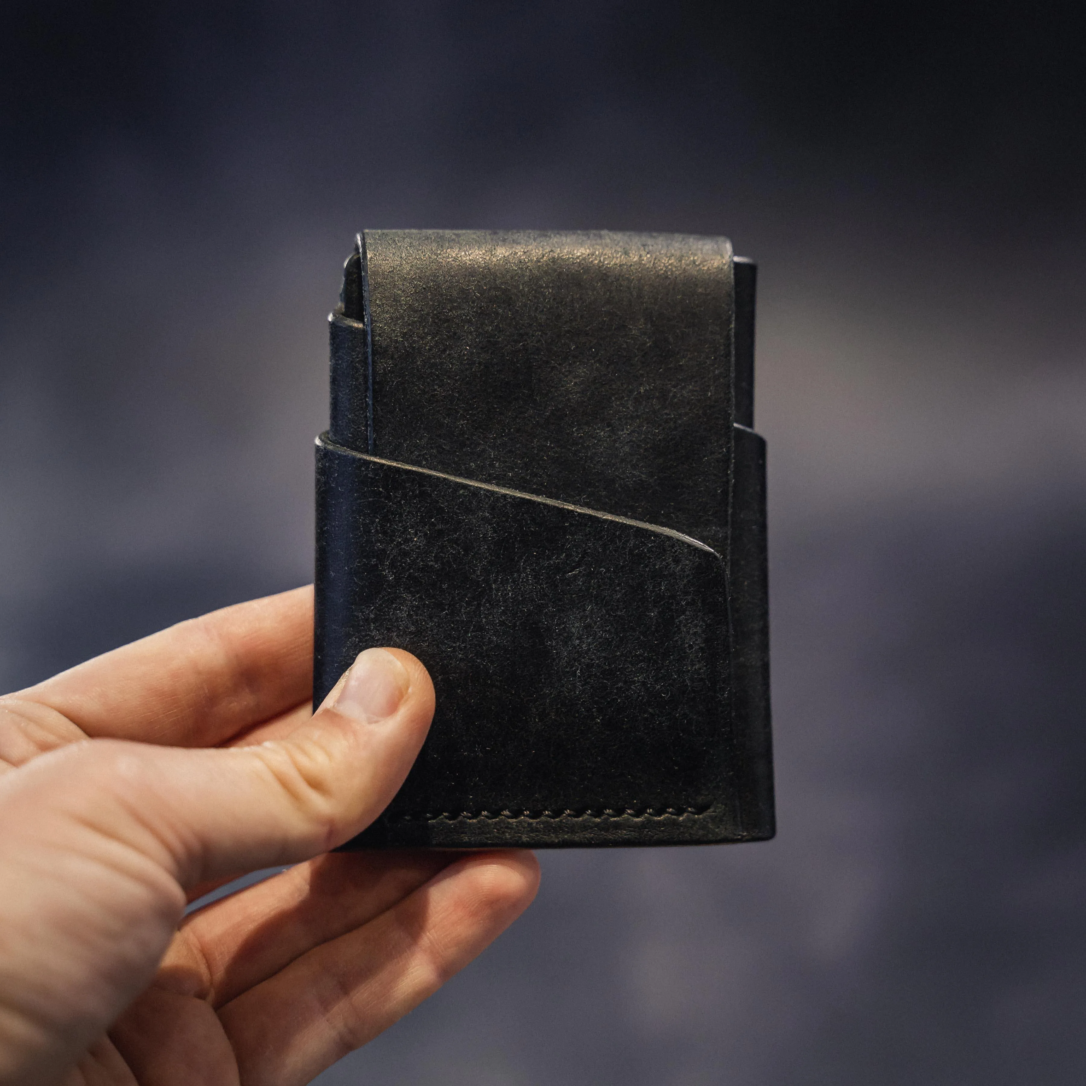 Pembrook 'Fold' Leather Cardholder - Natural