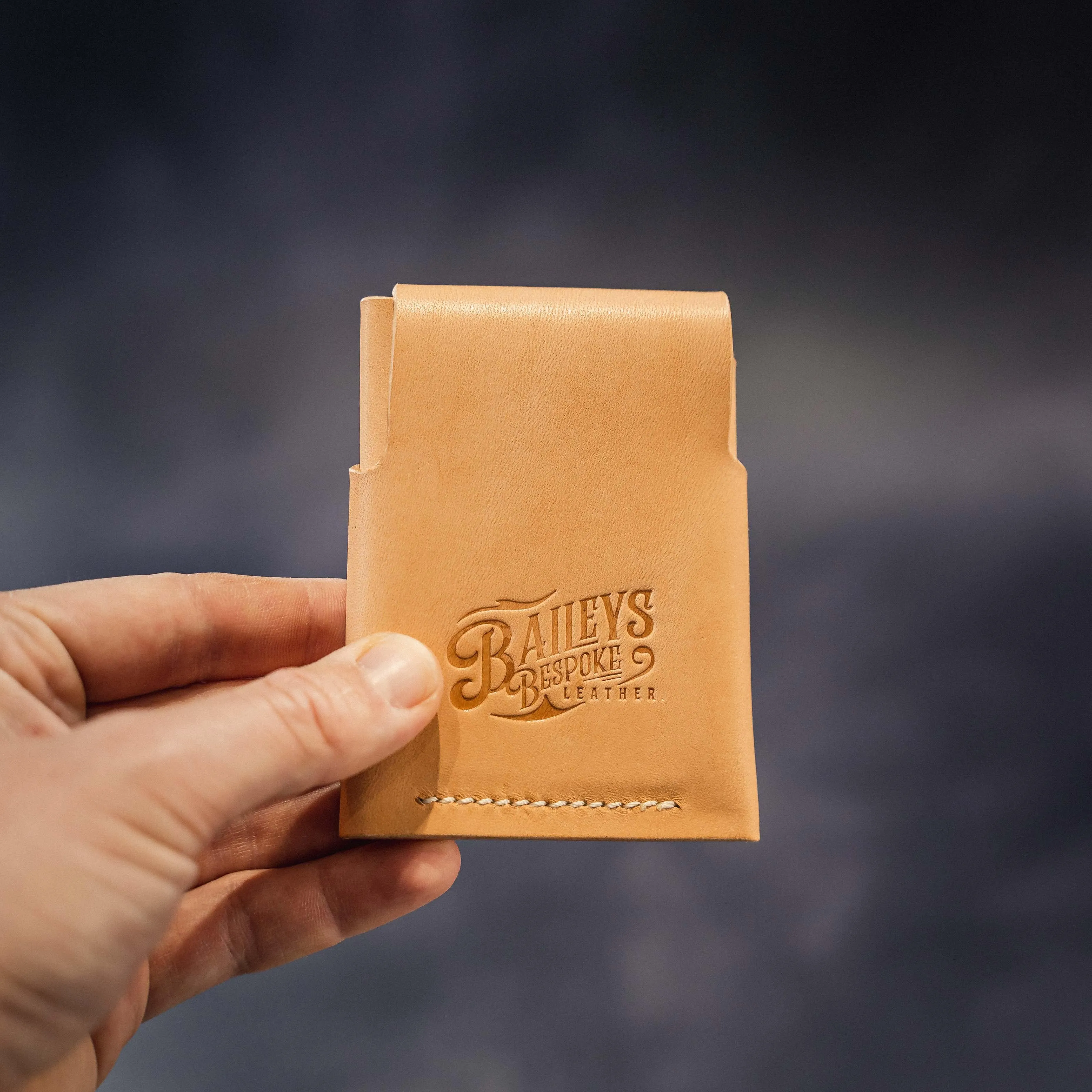 Pembrook 'Fold' Leather Cardholder - Natural