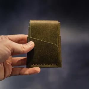 Pembrook 'Fold' Leather Cardholder - Olive