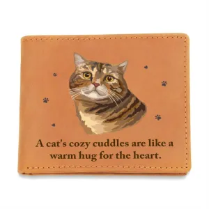 Personalized Cat Lover Leather Wallet With Cat Photo