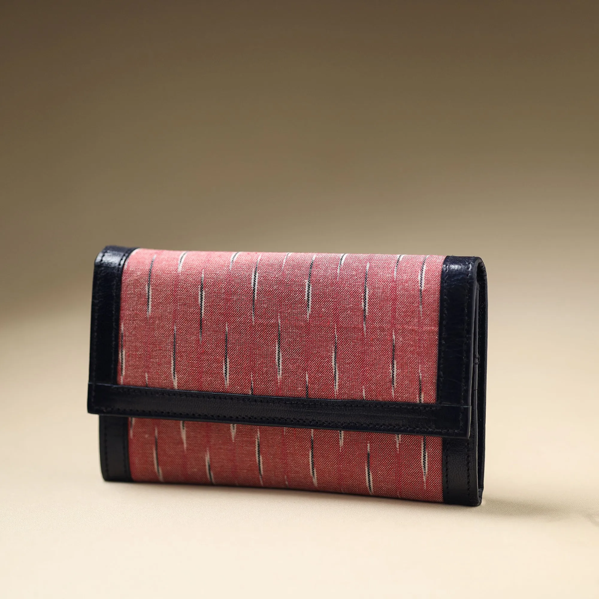 Pink - Handcrafted Ikat Weave Leather Wallet