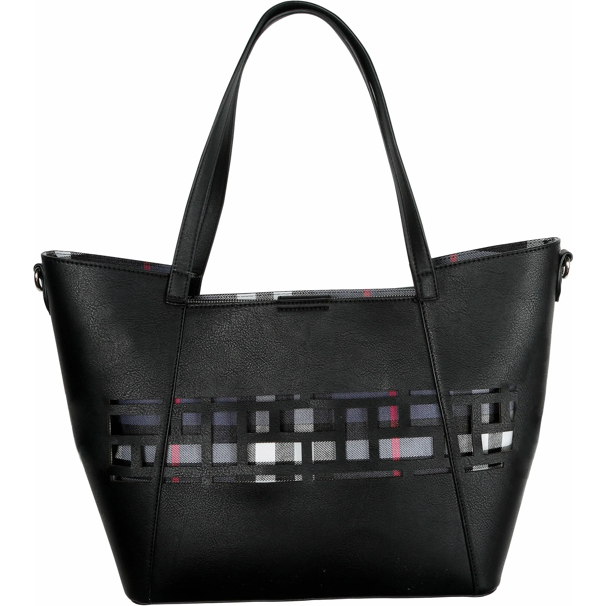 Raven Rose 18" x 11" Laser Cut Plaid Tote