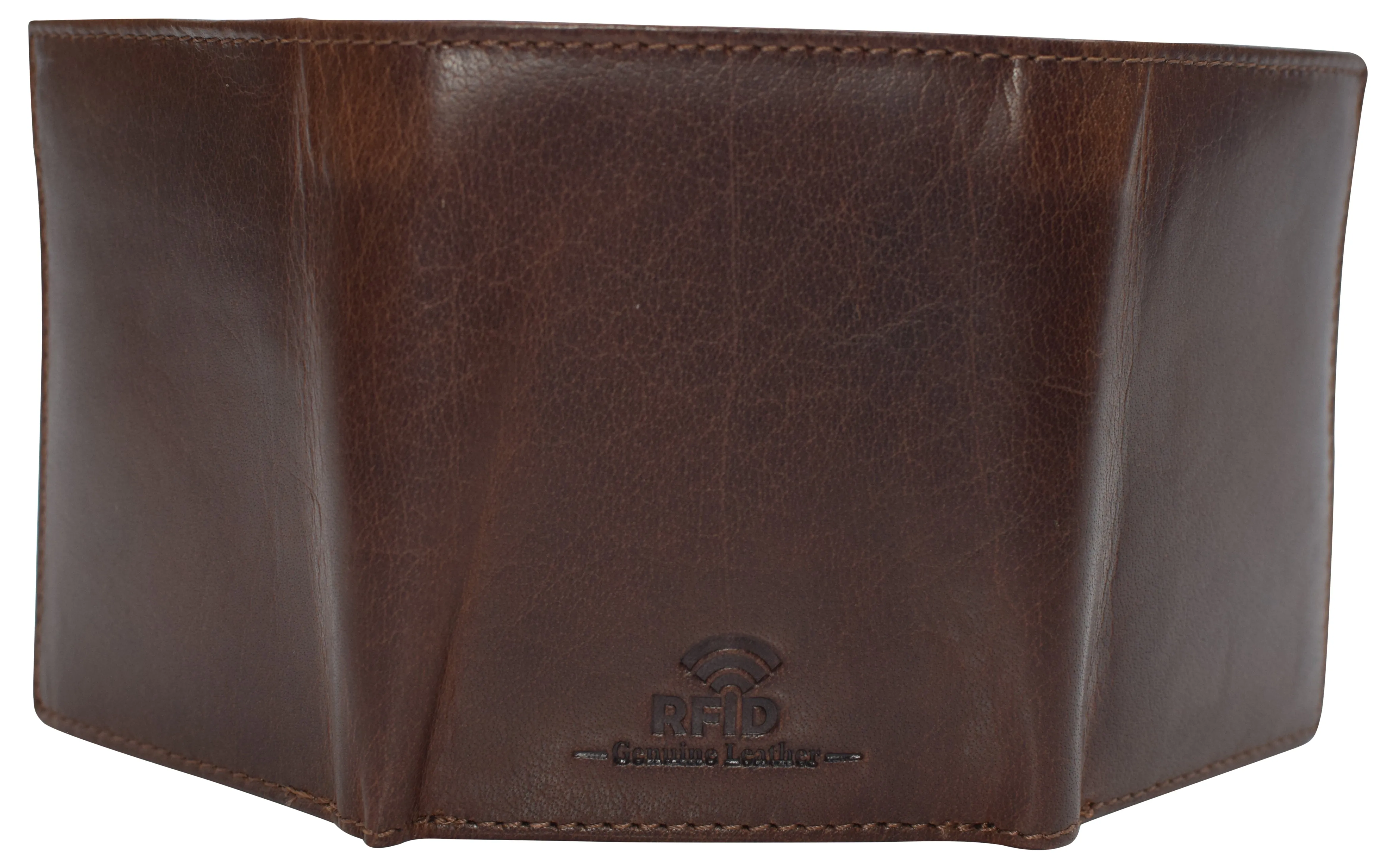 Real Buffalo Leather Wallets for Men - RFID Blocking Slim Trifold Wallet with Card Slots