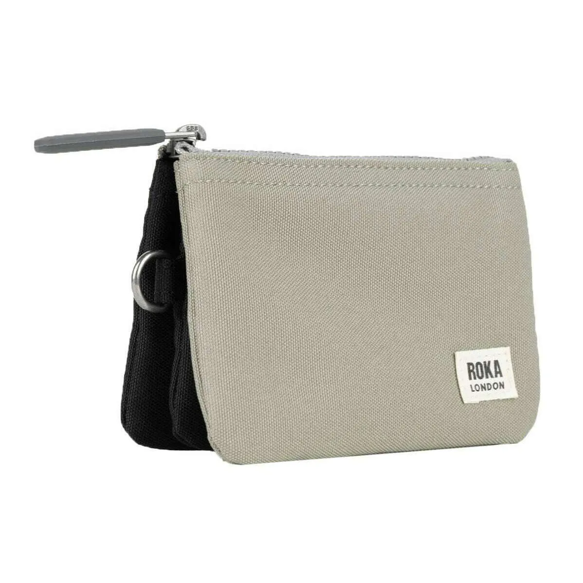 Roka Carnaby Small Creative Waste Two Tone Recycled Canvas Wallet - Ash Black/Coriander Grey