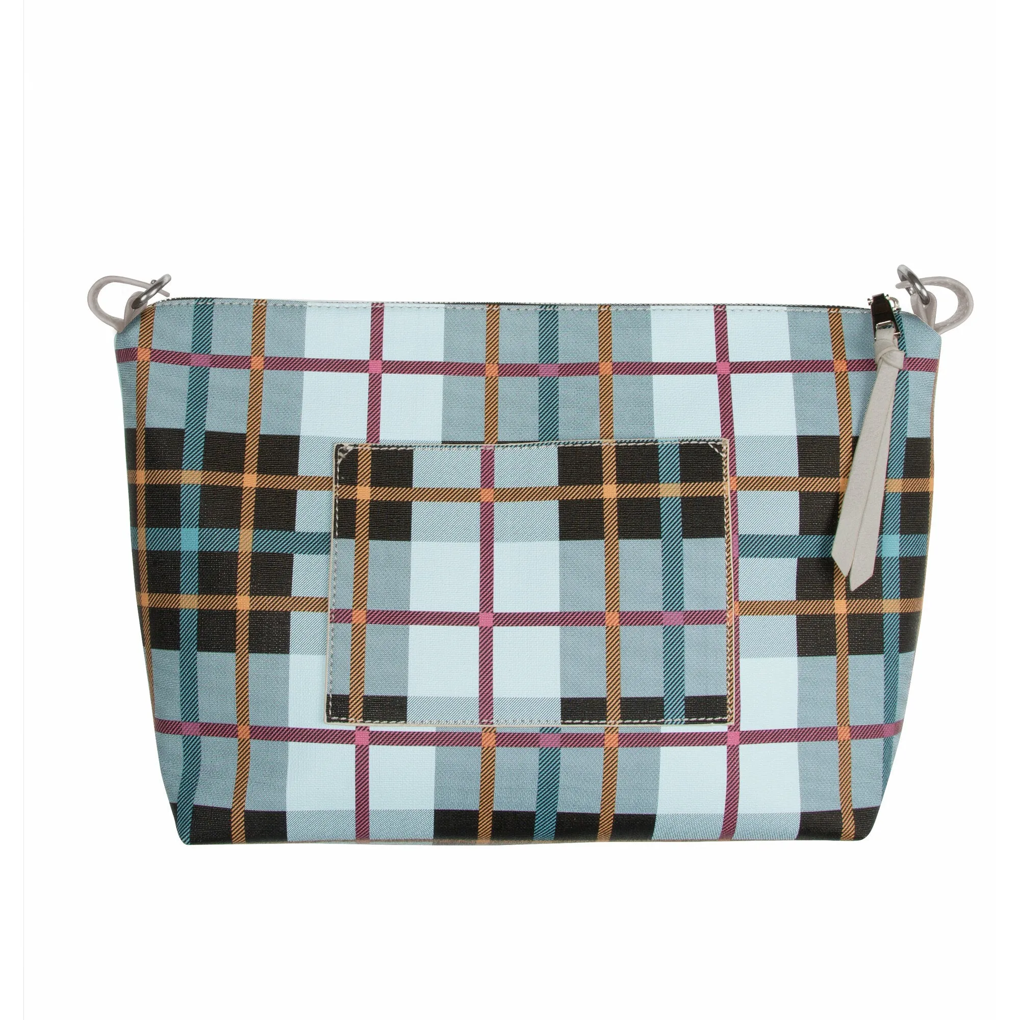 Slate Sky 18" x 11" Laser Cut Plaid Tote