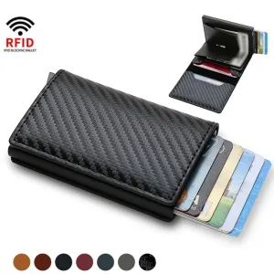 Sleek and Secure Carbon Fiber Slim Aluminium Wallet – YRFID-Blocking Men's Wallet Credit Card Holder!