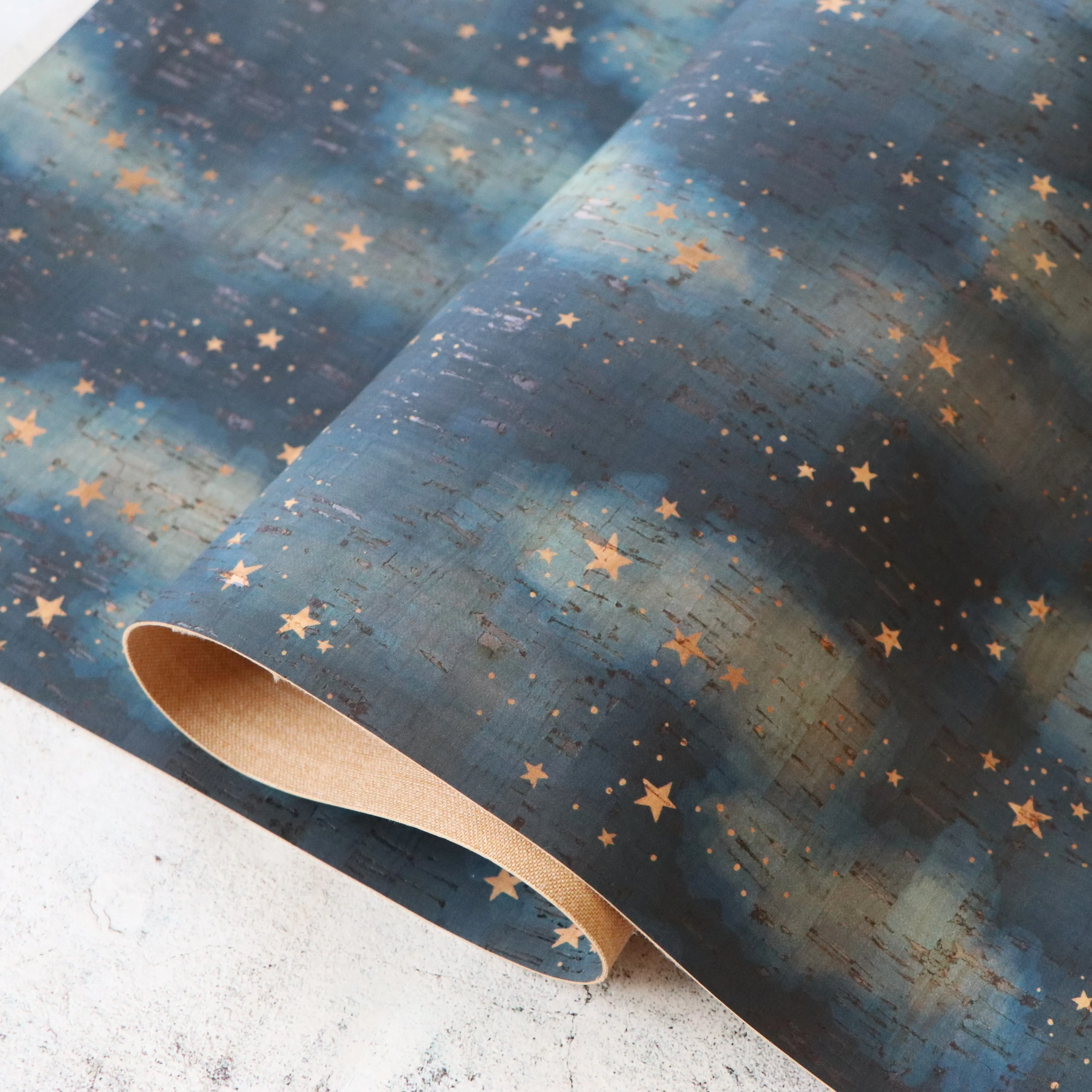 Starry Night Cork Fabric